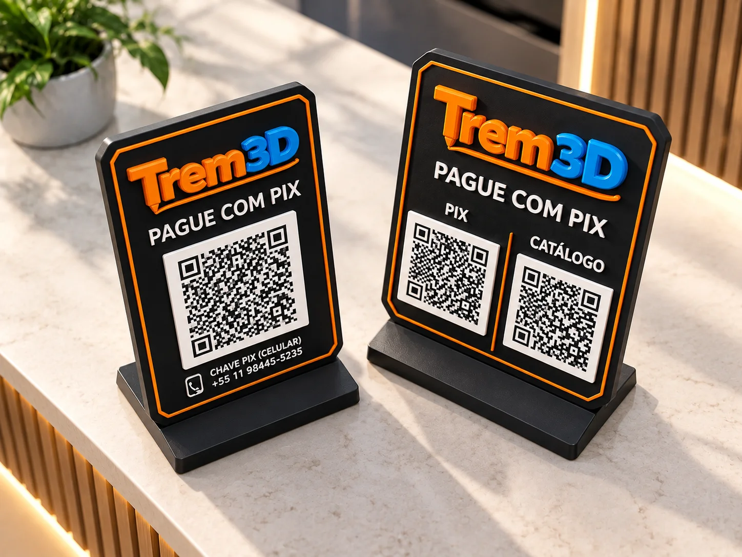 Placa PIX 3D Personalizada com Sua Marca